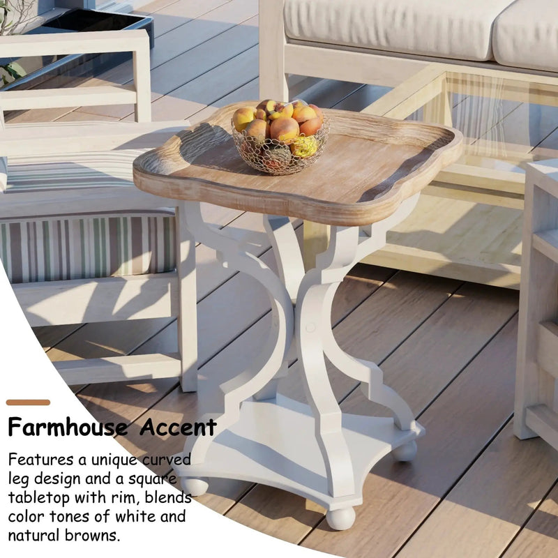 End Table - Rustic Natural Tray Top by House Of Avana