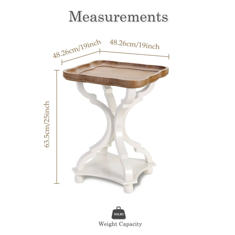 End Table - Rustic Natural Tray Top by House Of Avana