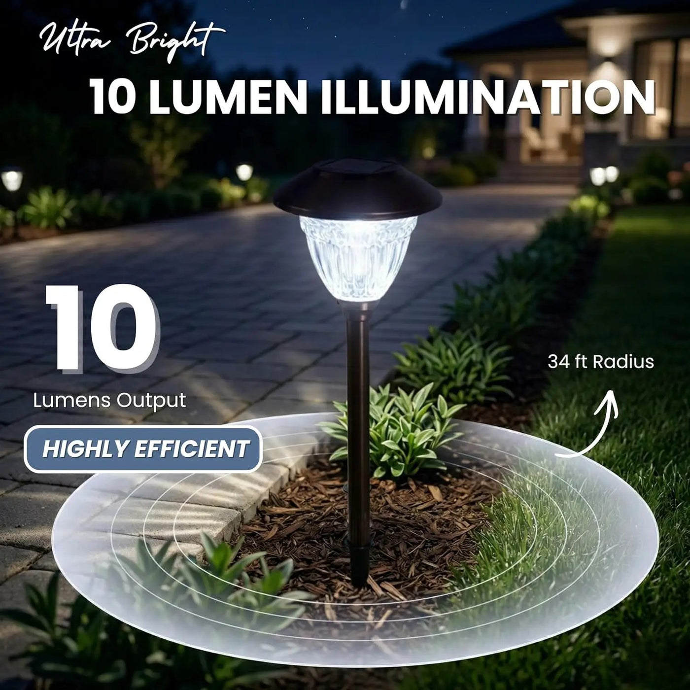 Energizer 10 Pack Solar LED Pathway Lights Outdoor-Stainless Steel by Outdoor Solar Outlet