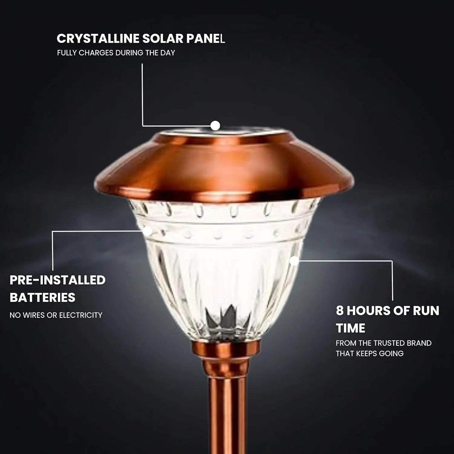 Energizer 10 Pack Solar Pathway LED Lights Outdoor ( Copper ) by Outdoor Solar Outlet