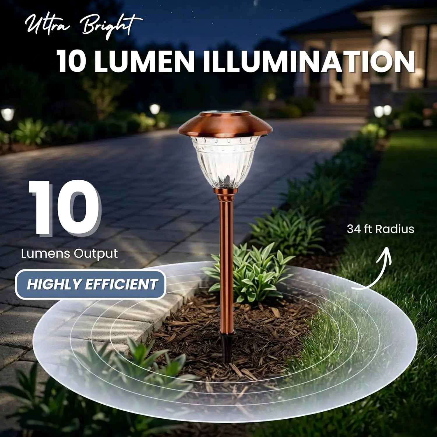 Energizer 10 Pack Solar Pathway LED Lights Outdoor ( Copper ) by Outdoor Solar Outlet
