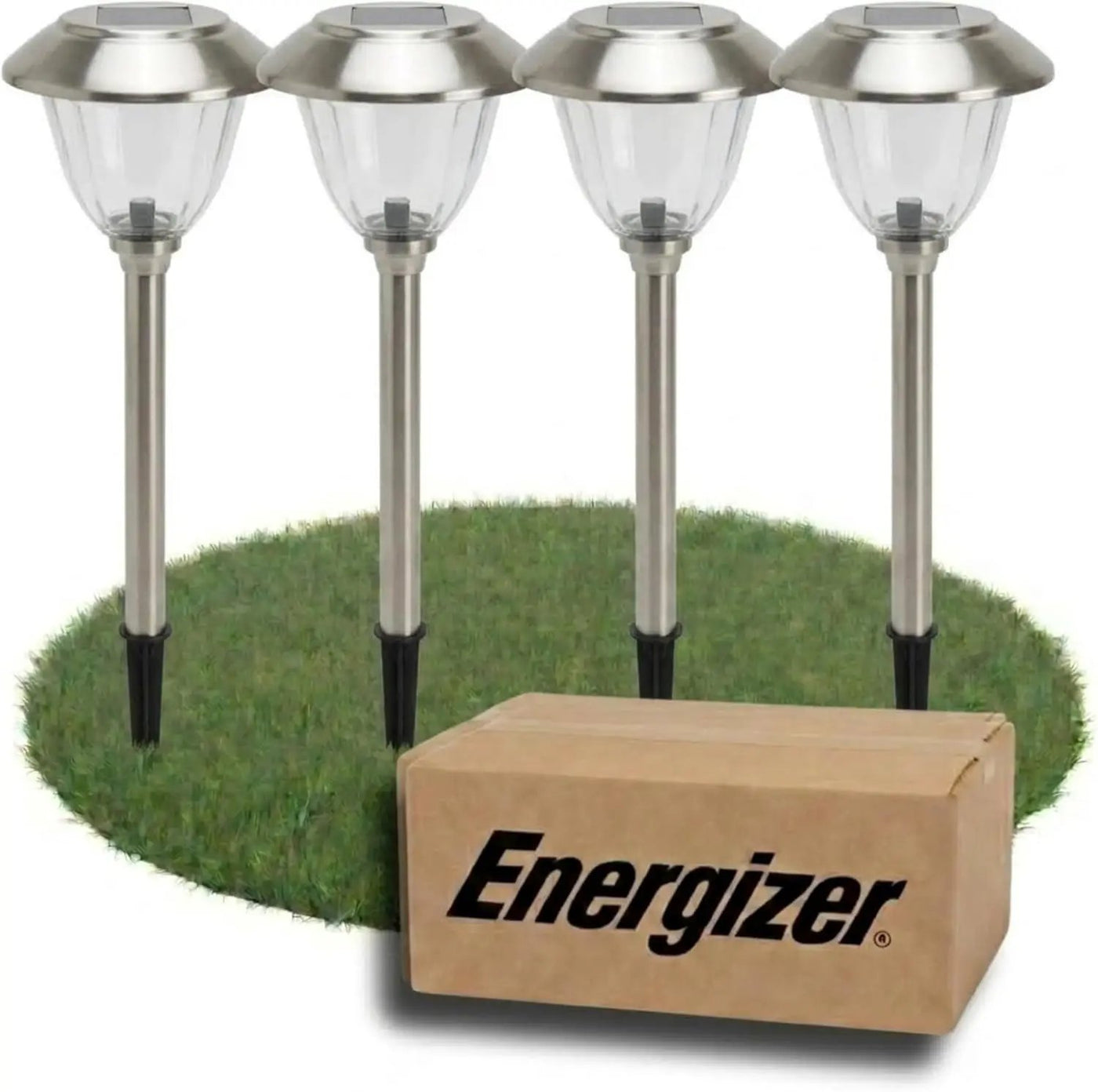 Energizer 8 Pack Color On Demand Solar Pathway Lights Outdoor-Stainless Steel(5 Colors) by Outdoor Solar Outlet