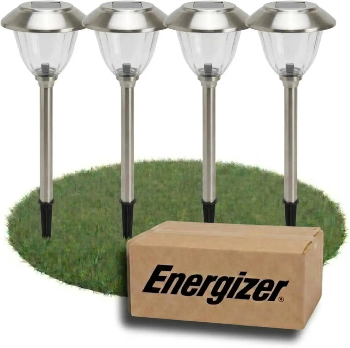 Energizer 8 Pack Color On Demand Solar Pathway Lights Outdoor-Stainless Steel(5 Colors) by Outdoor Solar Outlet
