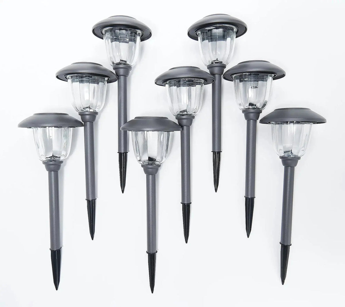 Energizer 8 Pack Color On Demand Solar Pathway Lights Outdoor-Stainless Steel(5 Colors) by Outdoor Solar Outlet