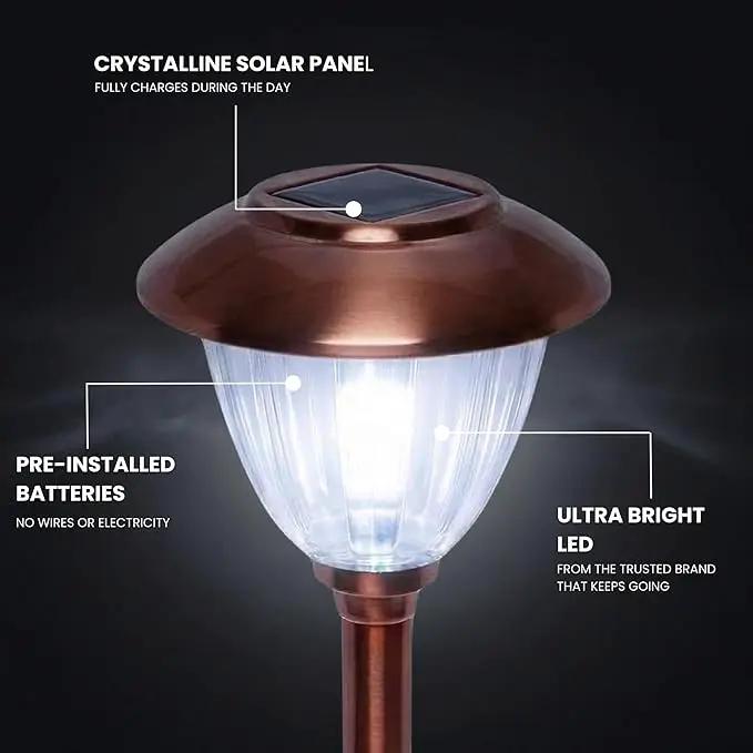 Energizer 8 Pack Solar Pathway LED Lights Outdoor-Stainless Steel 15 Lumen by Outdoor Solar Outlet
