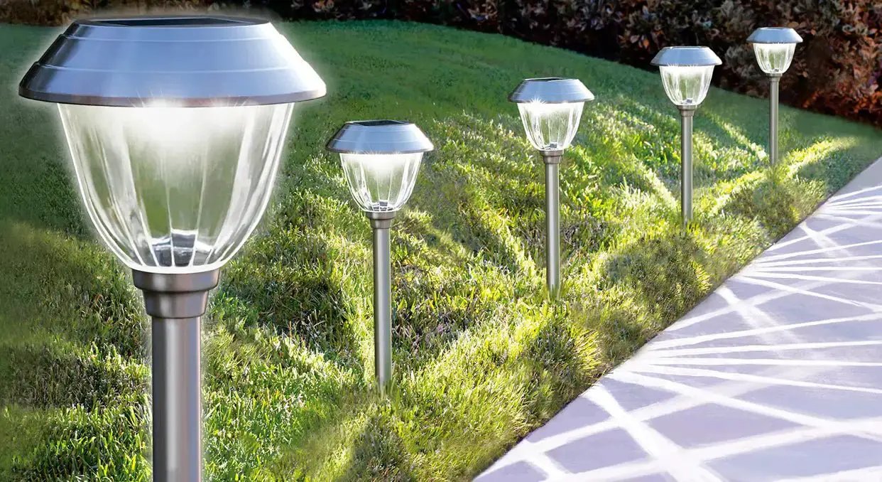 Energizer (SmartYard) 10 Pack Solar Pathway LED Lights Outdoor 15 Lumen-Stainless Steel by Outdoor Solar Outlet