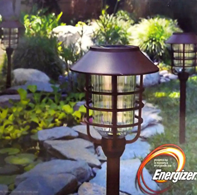 Energizer (SmartYard) 8-Pack Solar Pathway Lights – 10 Lumen Warm White LED, Aluminum & Glass, Dusk-to-Dawn Outdoor Landscape Lights by Outdoor Solar Outlet