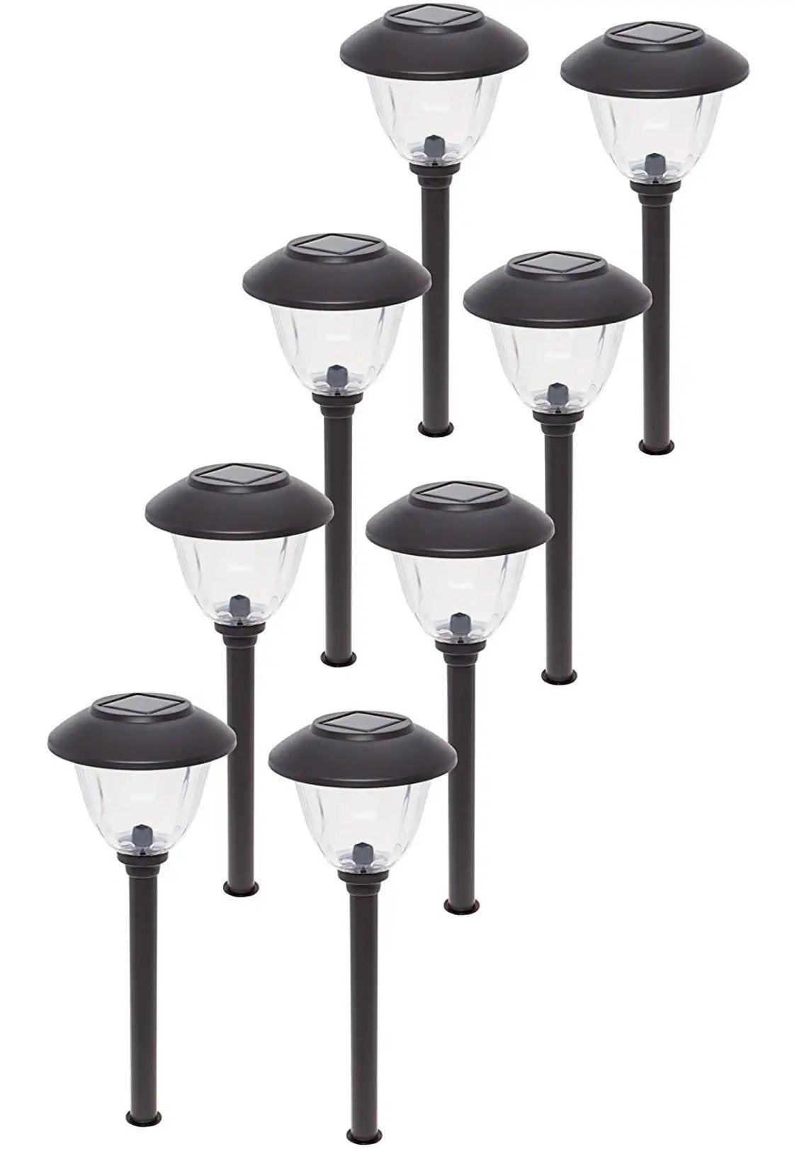 Energizer Solar Outdoor Pathway Lights Stainless Steel And Glass LED Lights- 8 Pack by Outdoor Solar Outlet