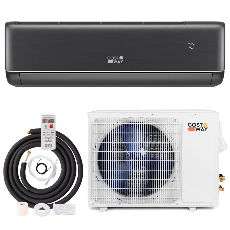 GreyVolt Series Energy Star Certified 12000 BTU 21 SEER2 208-230V Mini Split Air Conditioner and Heater Gray by DirectDeals