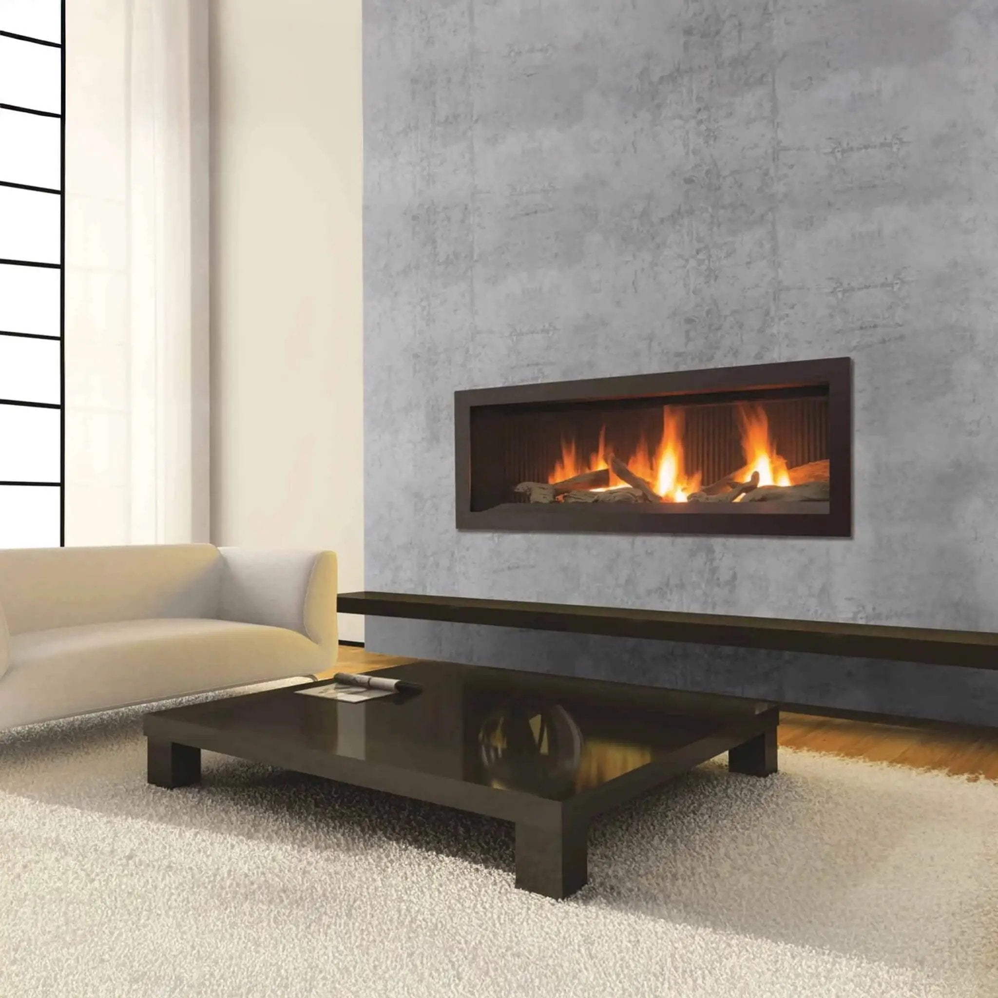 Enviro Linear Nova Direct Vent Natural Gas Fireplace With Burner Tray, Vermiculite, Steel Liner & LP Conversion Kit [C44-2] (SAK45387) by SAKSBY WHOLESALE