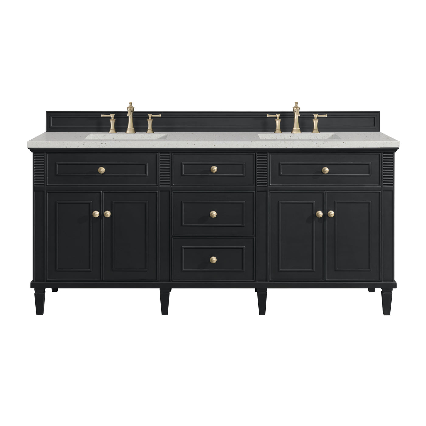 James Martin Lorelai 72" Double Bathroom Vanity, Black Onyx with Lime Delight countertop