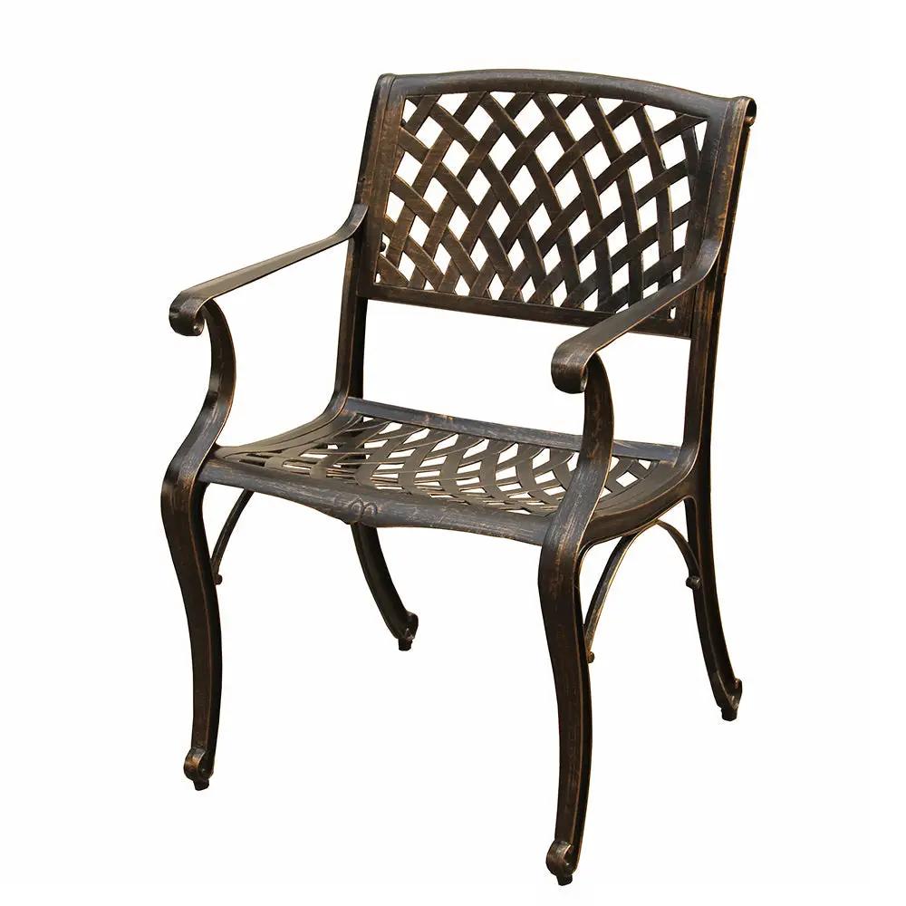 Contemporary Modern Outdoor Mesh Lattice Aluminum Patio Dining Chair by Sharicks