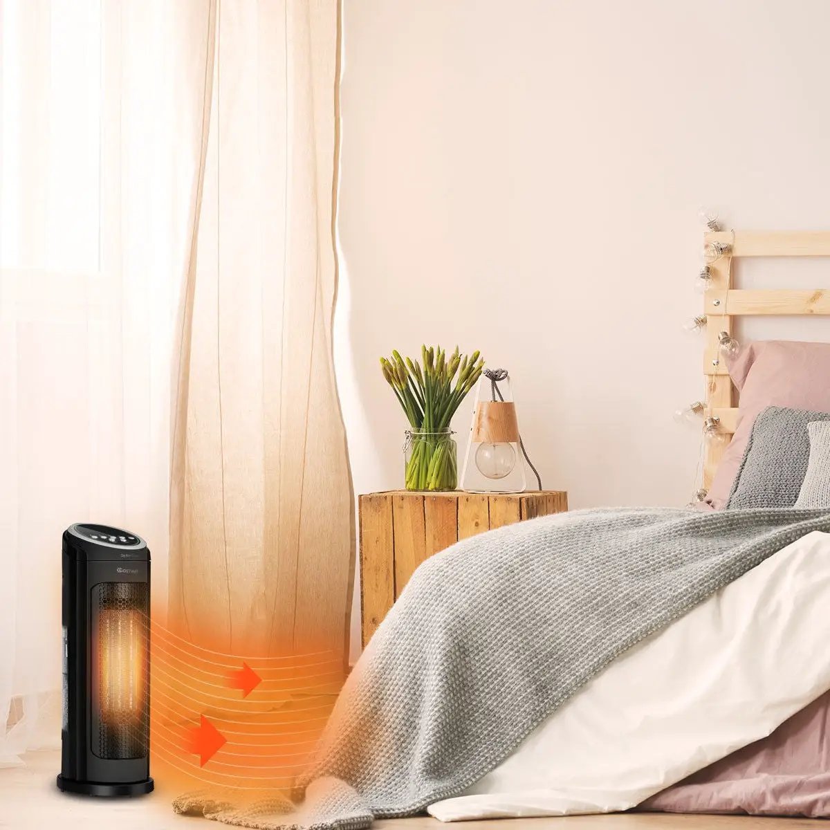 1500 W LED Portable Oscillating PTC Ceramic Space Heater by DirectDeals