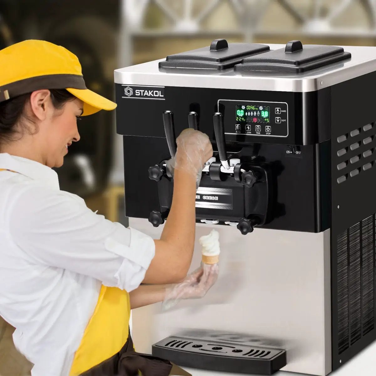 2200W Commercial 3 Flavor Ice Cream Stainless Steel Machine by DirectDeals