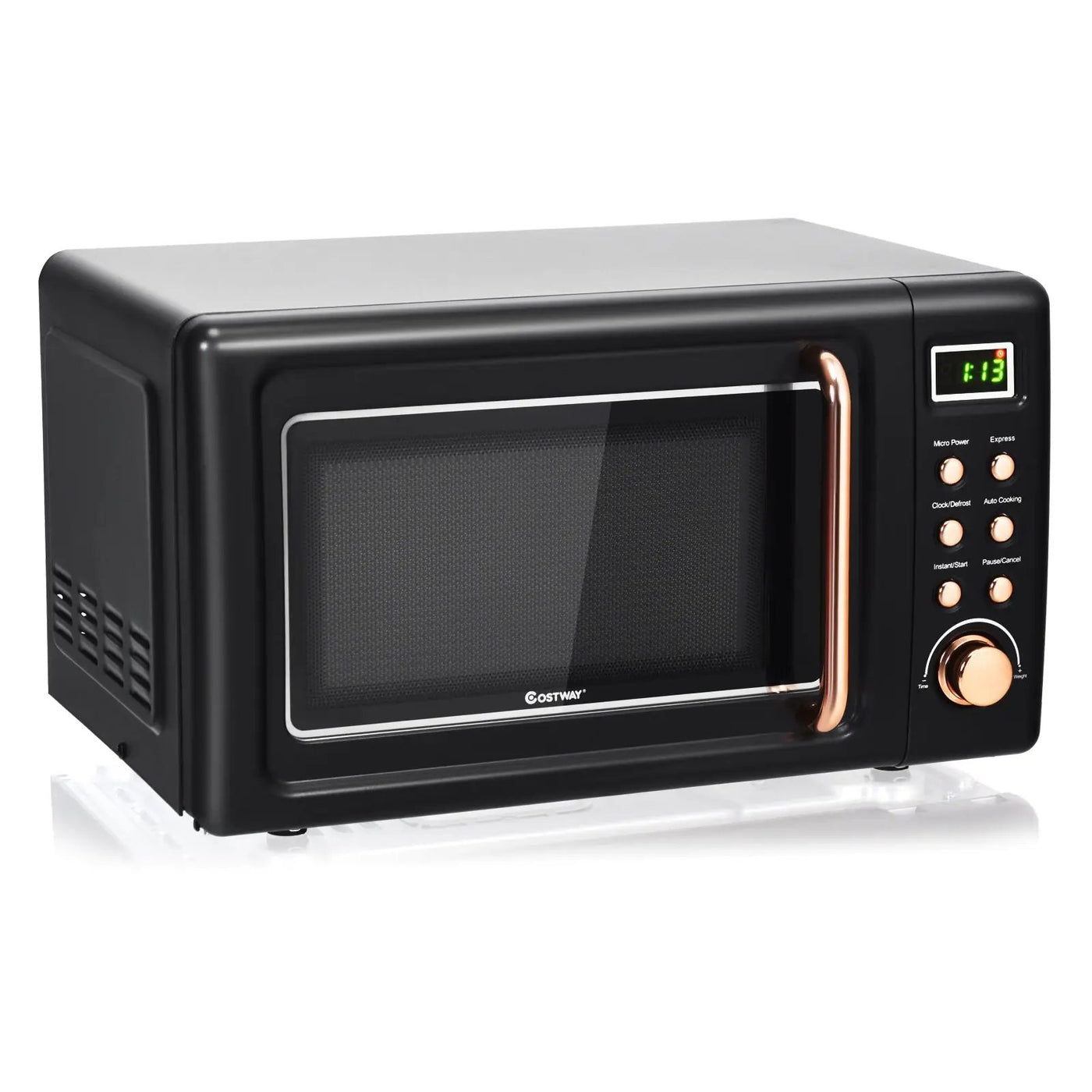 700W Retro Countertop Microwave Oven with 5 Micro Power and Auto Cooking Function by DirectDeals