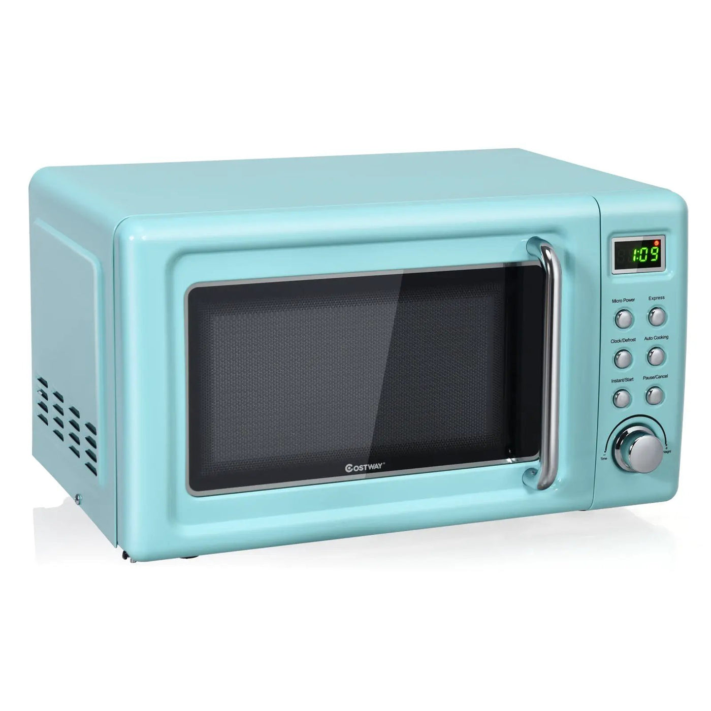 700W Retro Countertop Microwave Oven with 5 Micro Power and Auto Cooking Function by DirectDeals