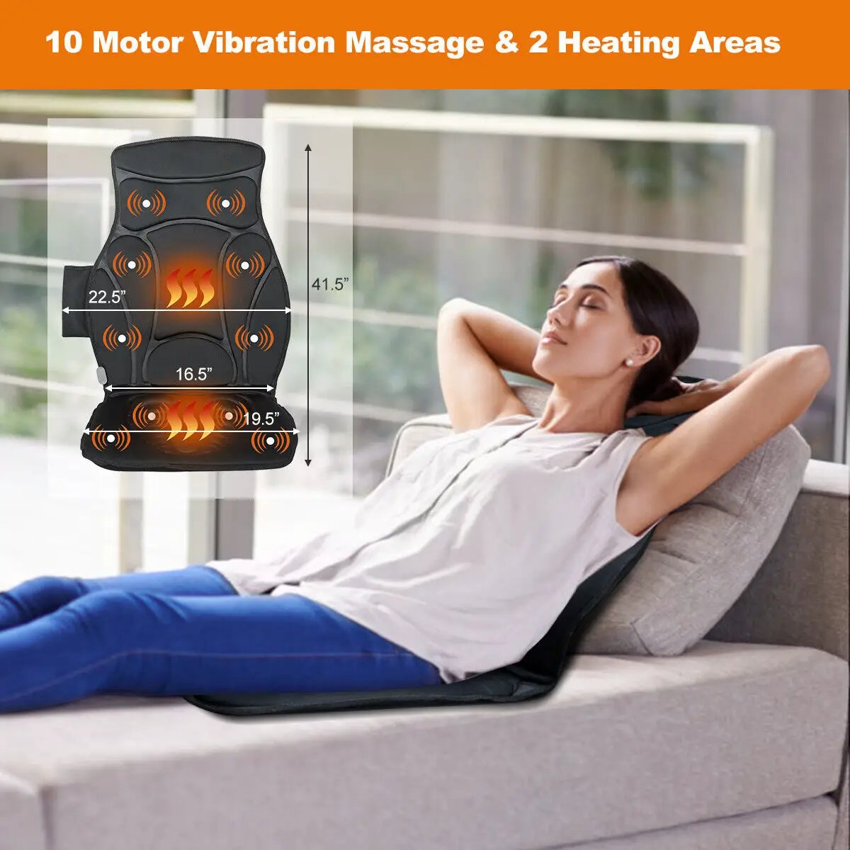 Foldable Full Body Massage Mat with 10 Vibration Motors by DirectDeals