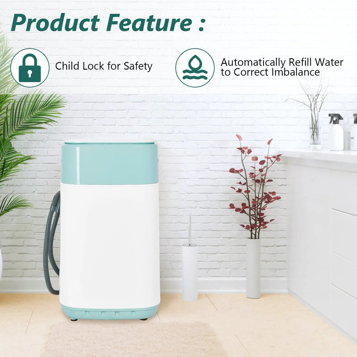8lbs Portable Fully Automatic Washing Machine with Drain Pump, photo 2 of 10