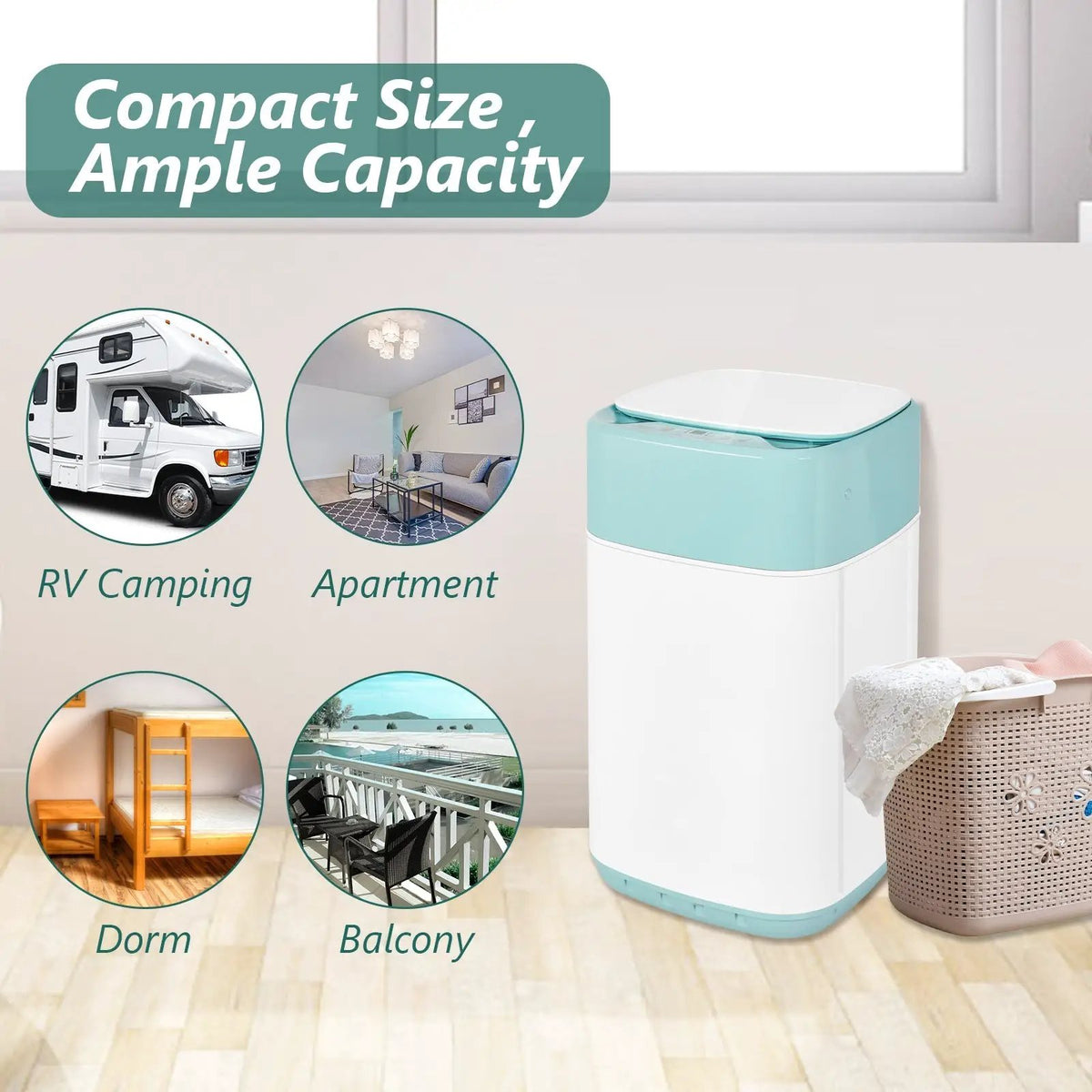 8lbs Portable Fully Automatic Washing Machine with Drain Pump, photo 8 of 10