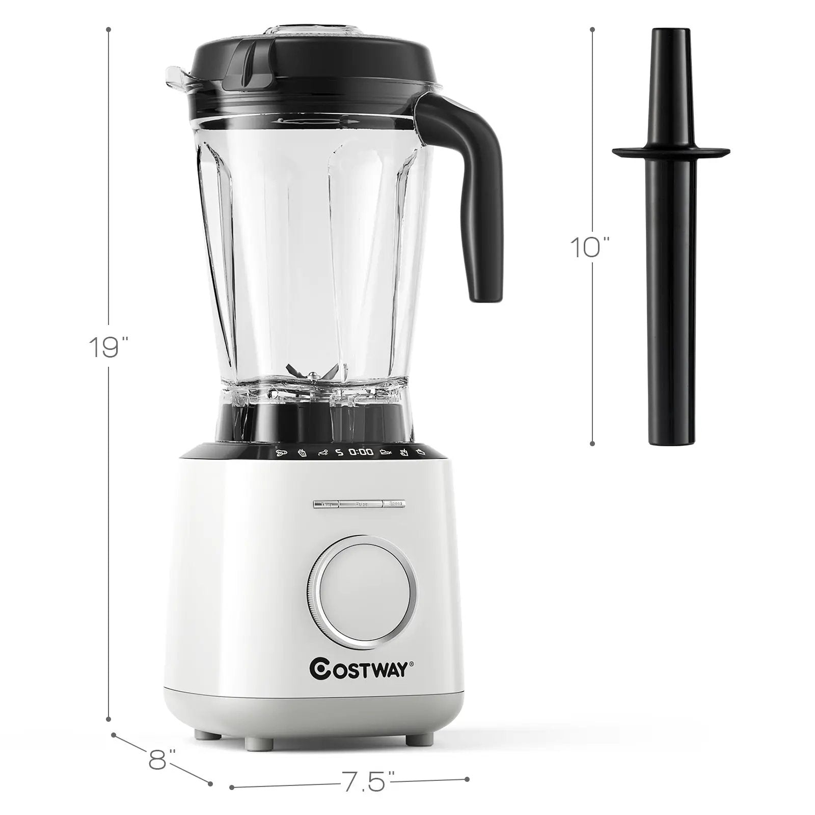 1500W Countertop Smoothies Blender with 10 Speed and 6 Pre-Setting Programs by DirectDeals