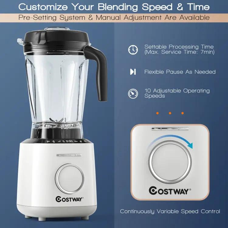 1500W Countertop Blender with 10 Speeds & 6 Preset Programs by DirectDeals