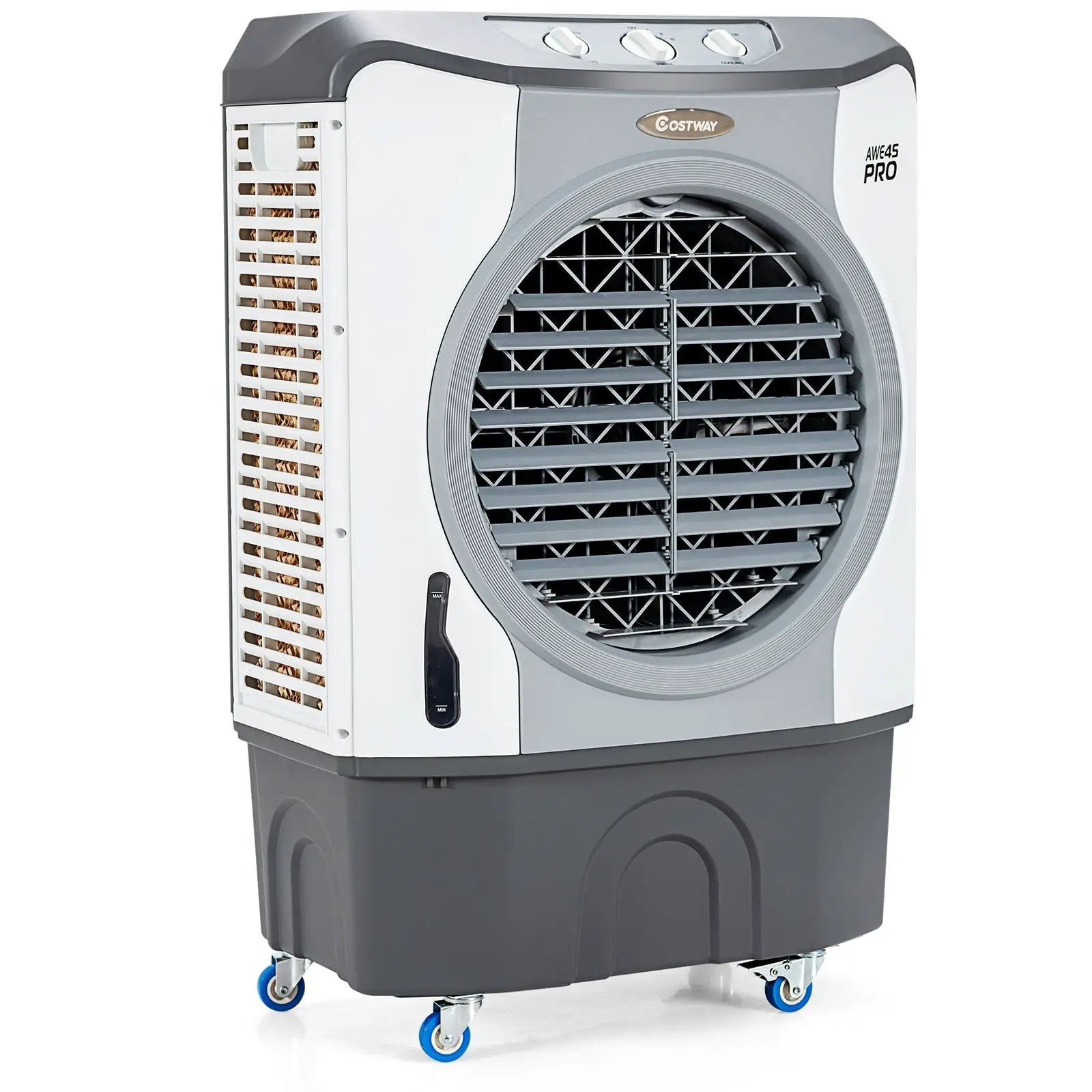 4-in-1 Industrial Evaporative Air Cooler Fan with 12 Gallon Tank and Wheels-Gray by DirectDeals