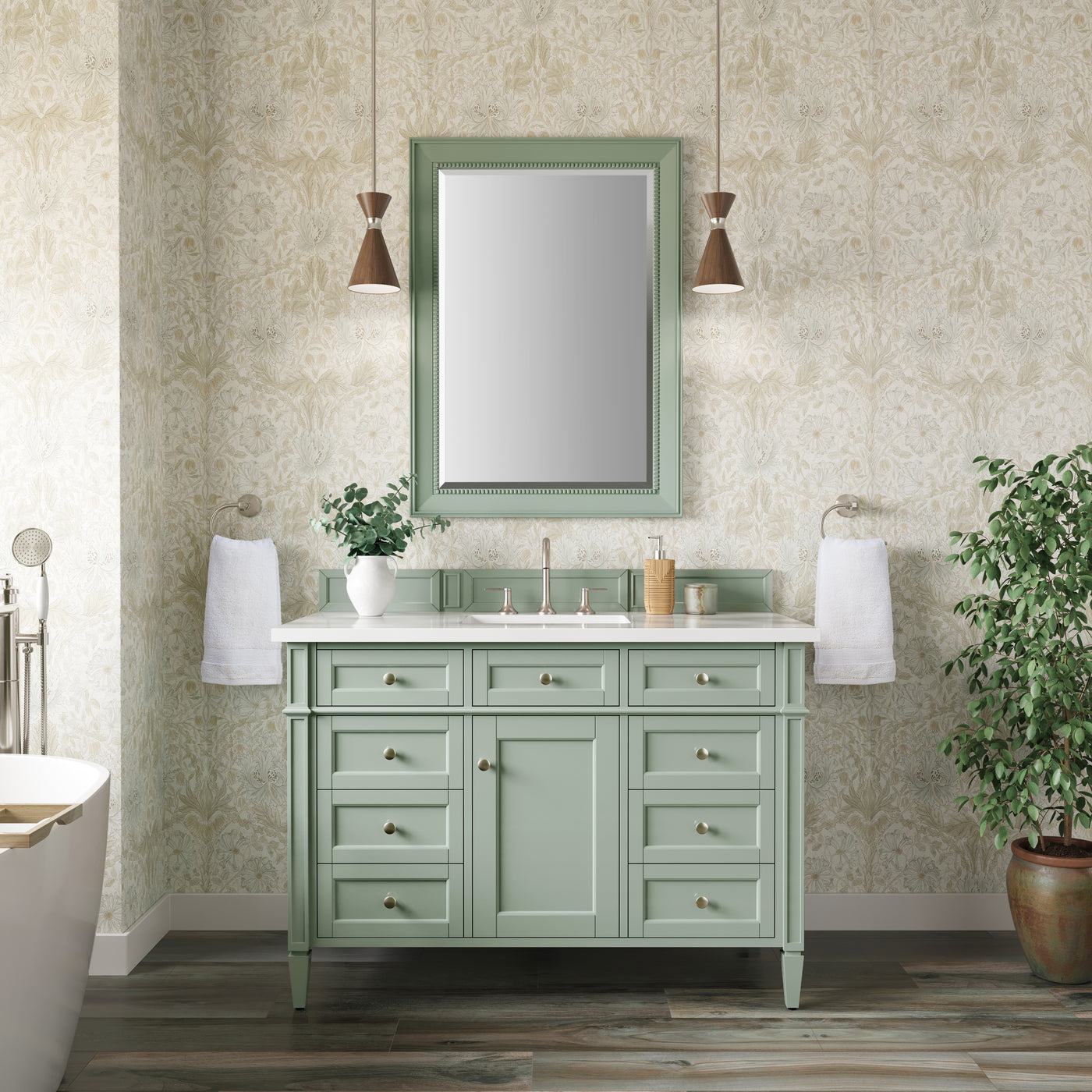 James Martin Brittany 48" Single Bathroom Vanity, Sage Green, view 23
