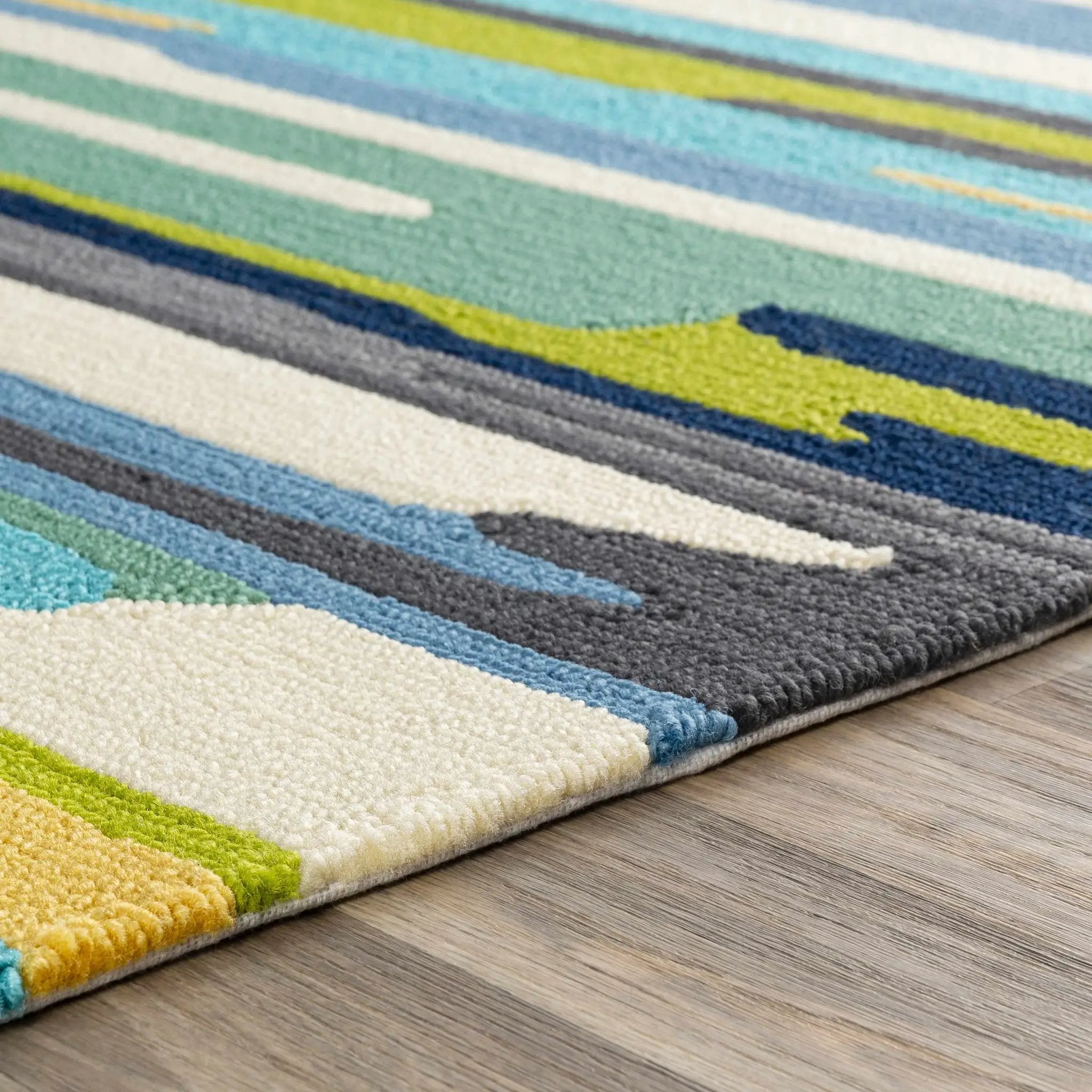 Ephrata Colorful Blue Outdoor Rug - Clearance by Boutique Rugs