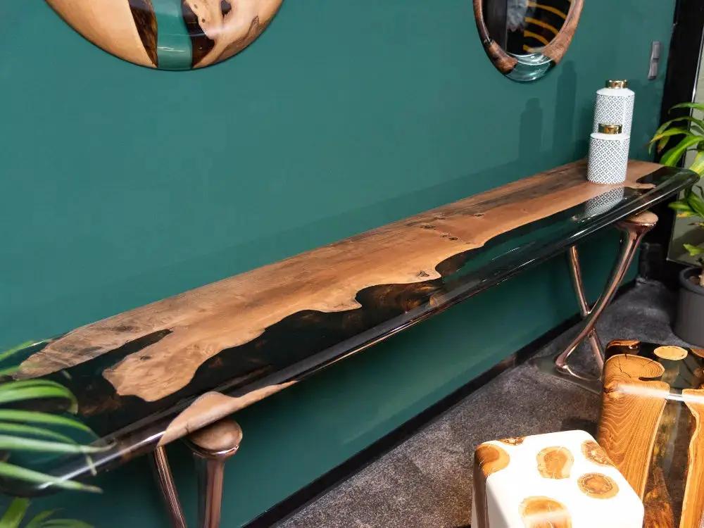 Resin Console Table- Foyer Table- Entryway Table (without mirrors) | Osso Collection, photo 5 of 9