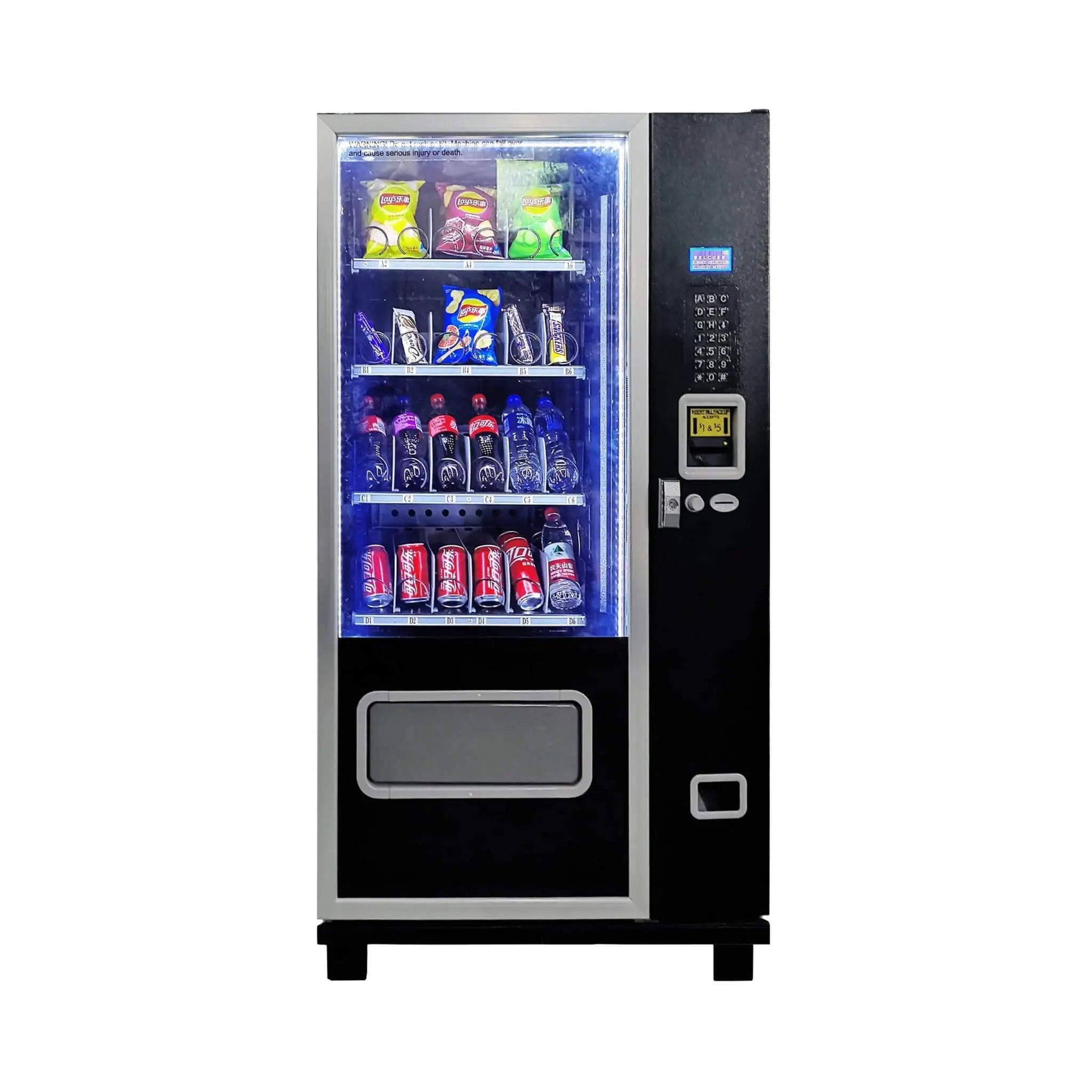 Epx 5FT Snacks And Drinks Combo Vending Machine With Refrigeration And Bill Acceptor [G424] (SAK51689) by SAKSBY WHOLESALE