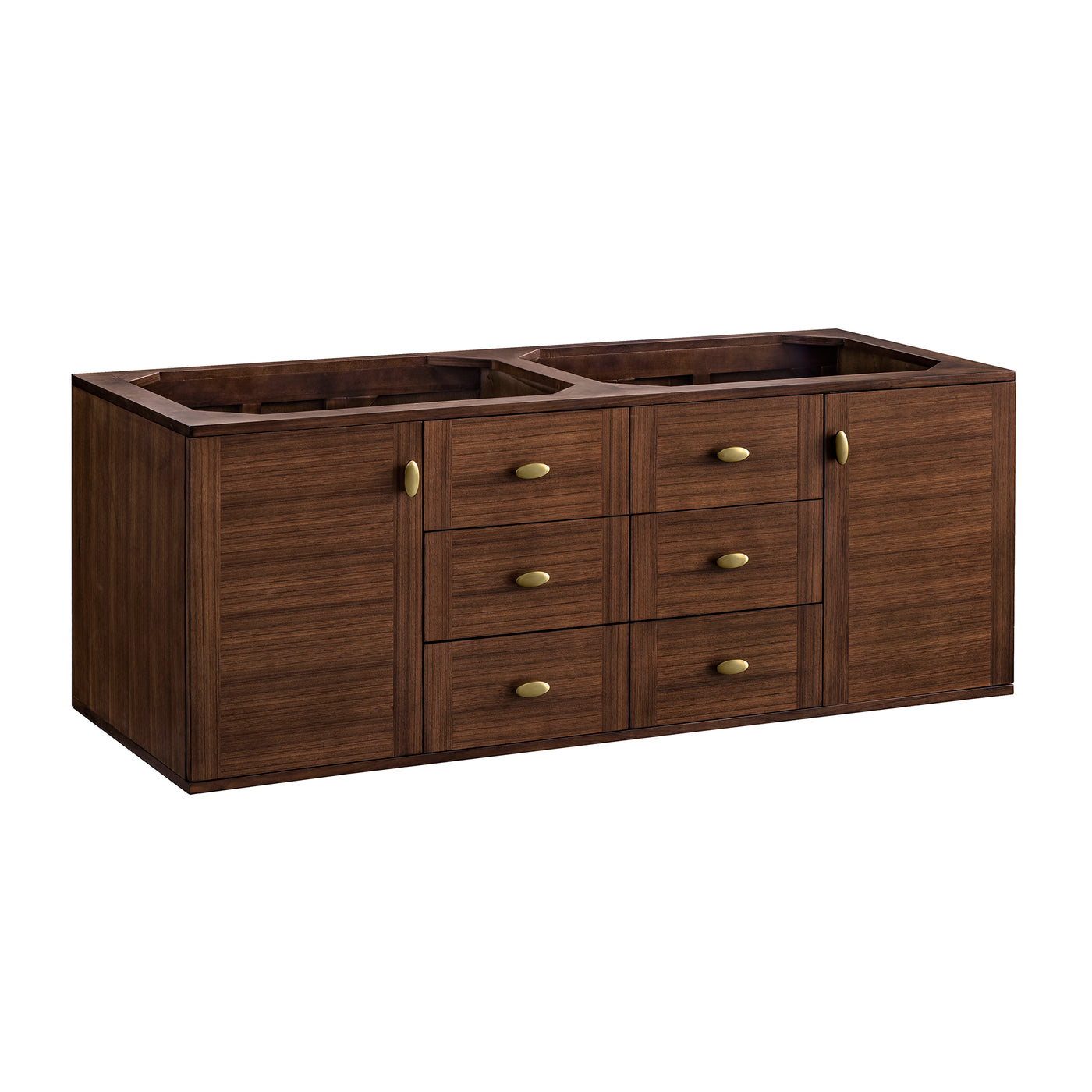 James Martin Amberly 60" Dual Mount Double Bathroom Vanity, Mid-Century Walnut, view 20