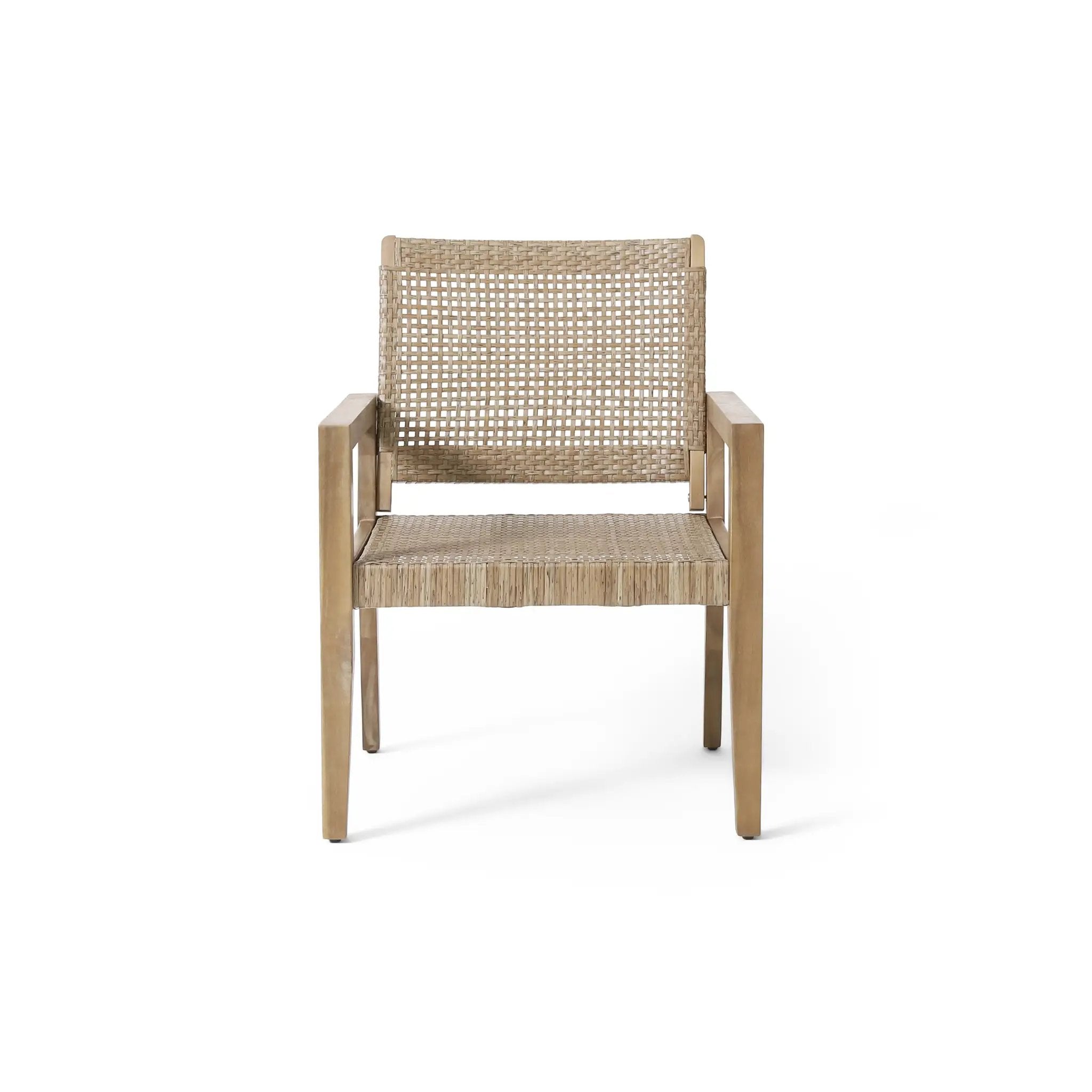 Outdoor Wicker and Acacia Wood Club Chairs - Set of 2 by HouseOfZazla