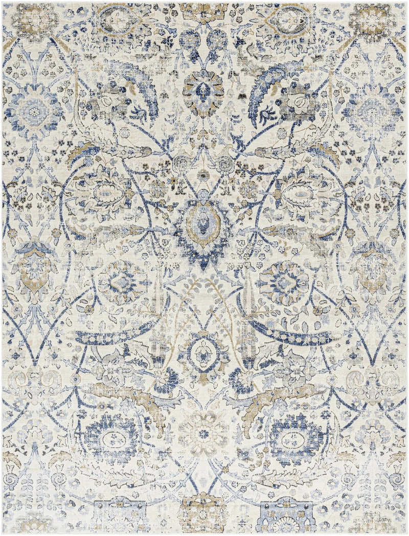 Georgiana Blue & Beige Oushak Rug by Boutique Rugs