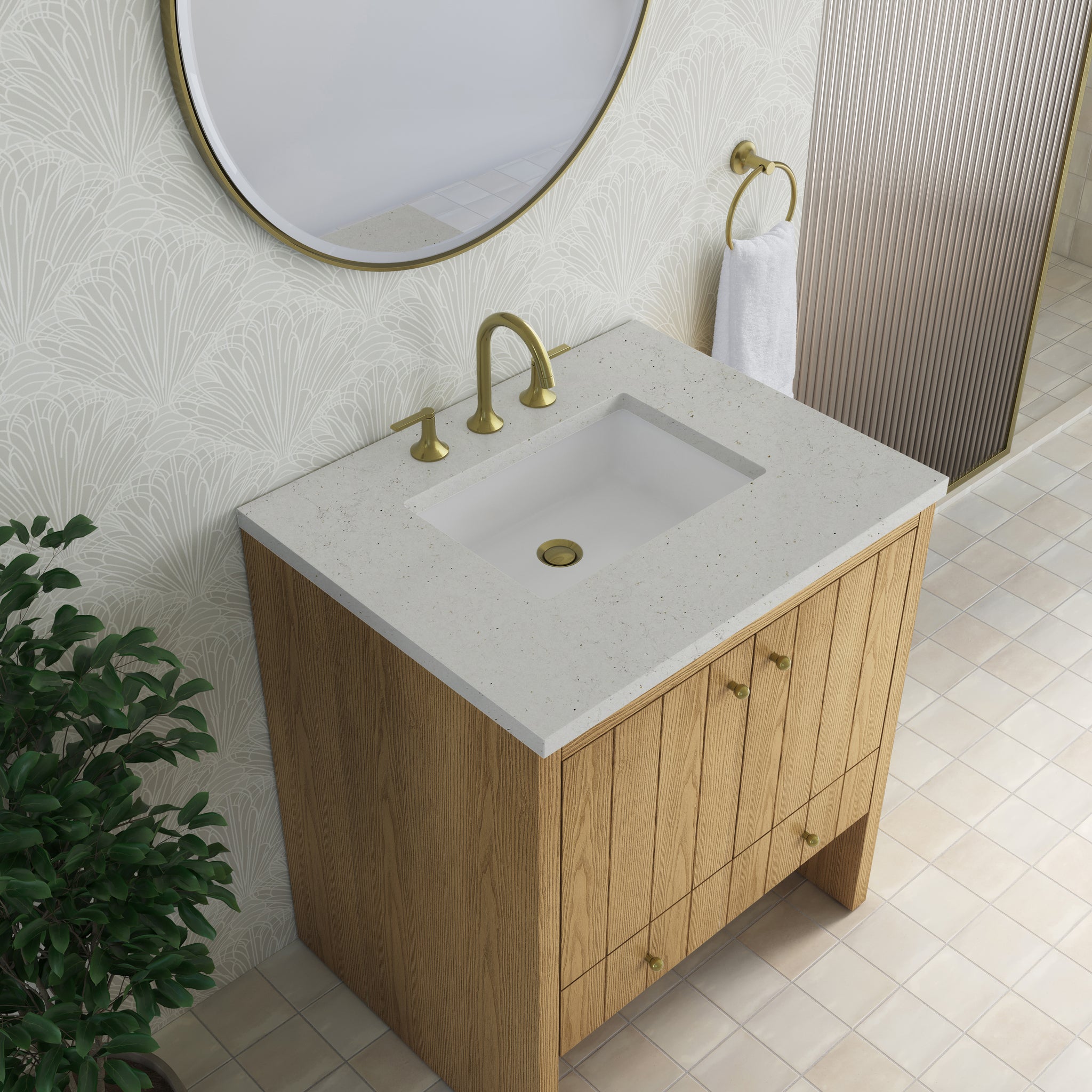 James Martin Hudson 30" Single Bathroom Vanity, Light Natural Oak, view 28