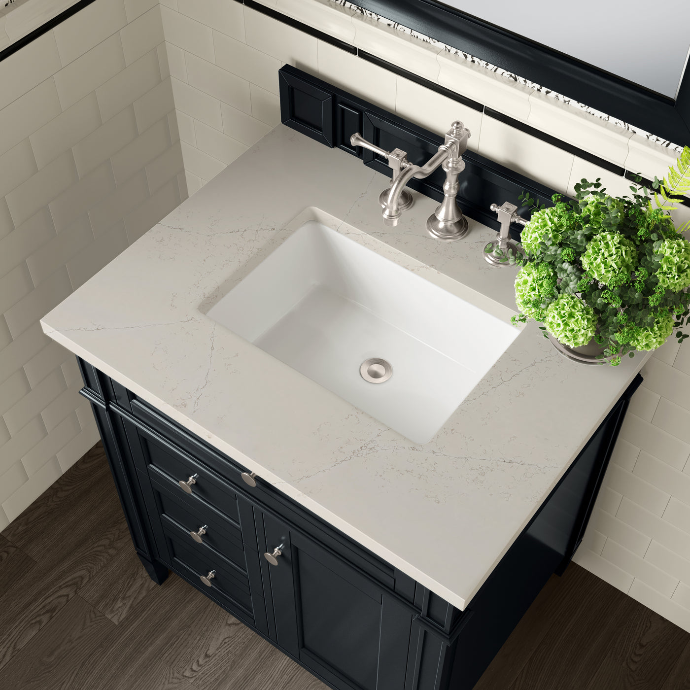 James Martin Brittany 30" Single Bathroom Vanity, Black Onyx, view 40