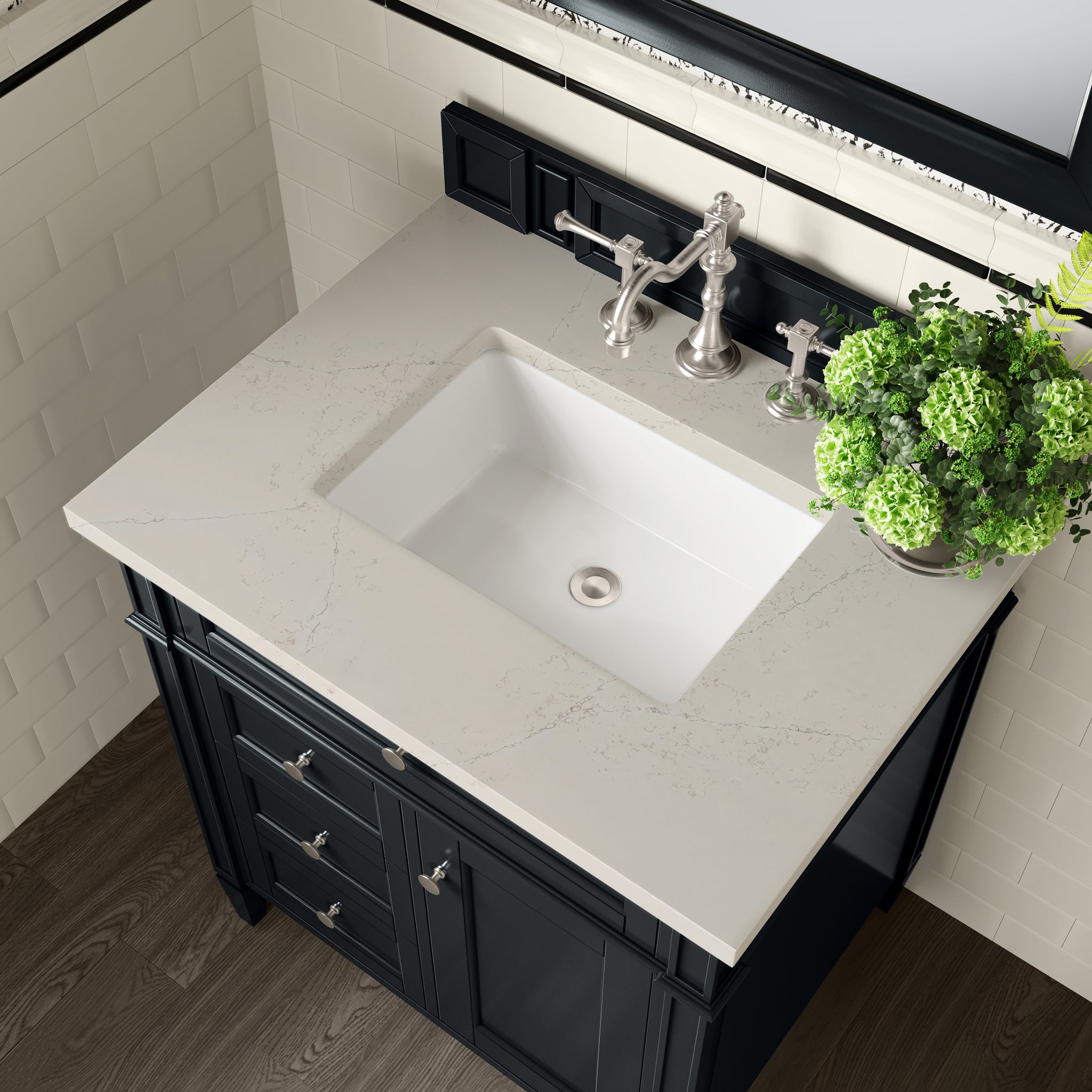 James Martin Brittany 30" Single Bathroom Vanity, Black Onyx, view 40