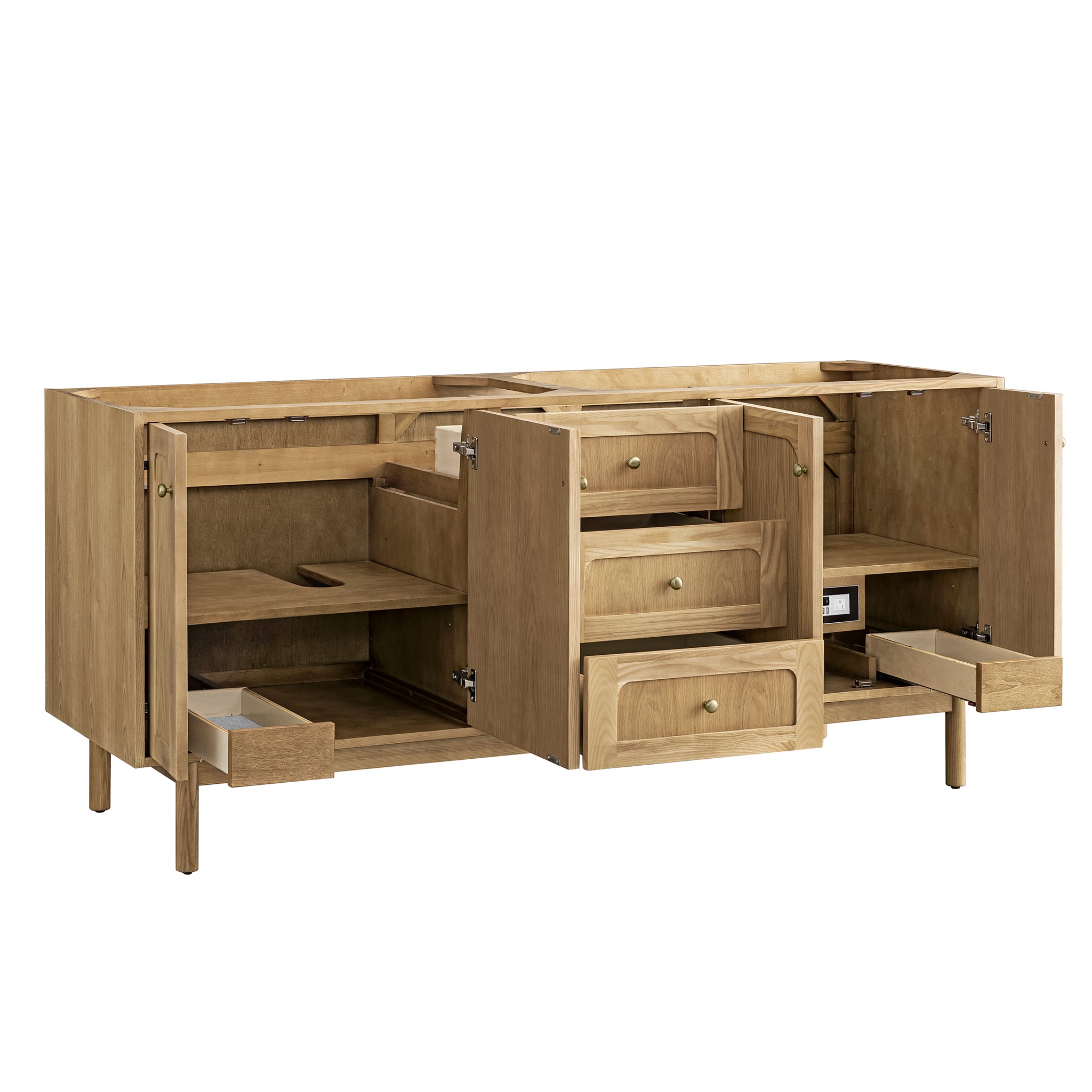 James Martin Laurent 72" Dual Mount Double Bathroom Vanity, Light Natural Oak, view 19