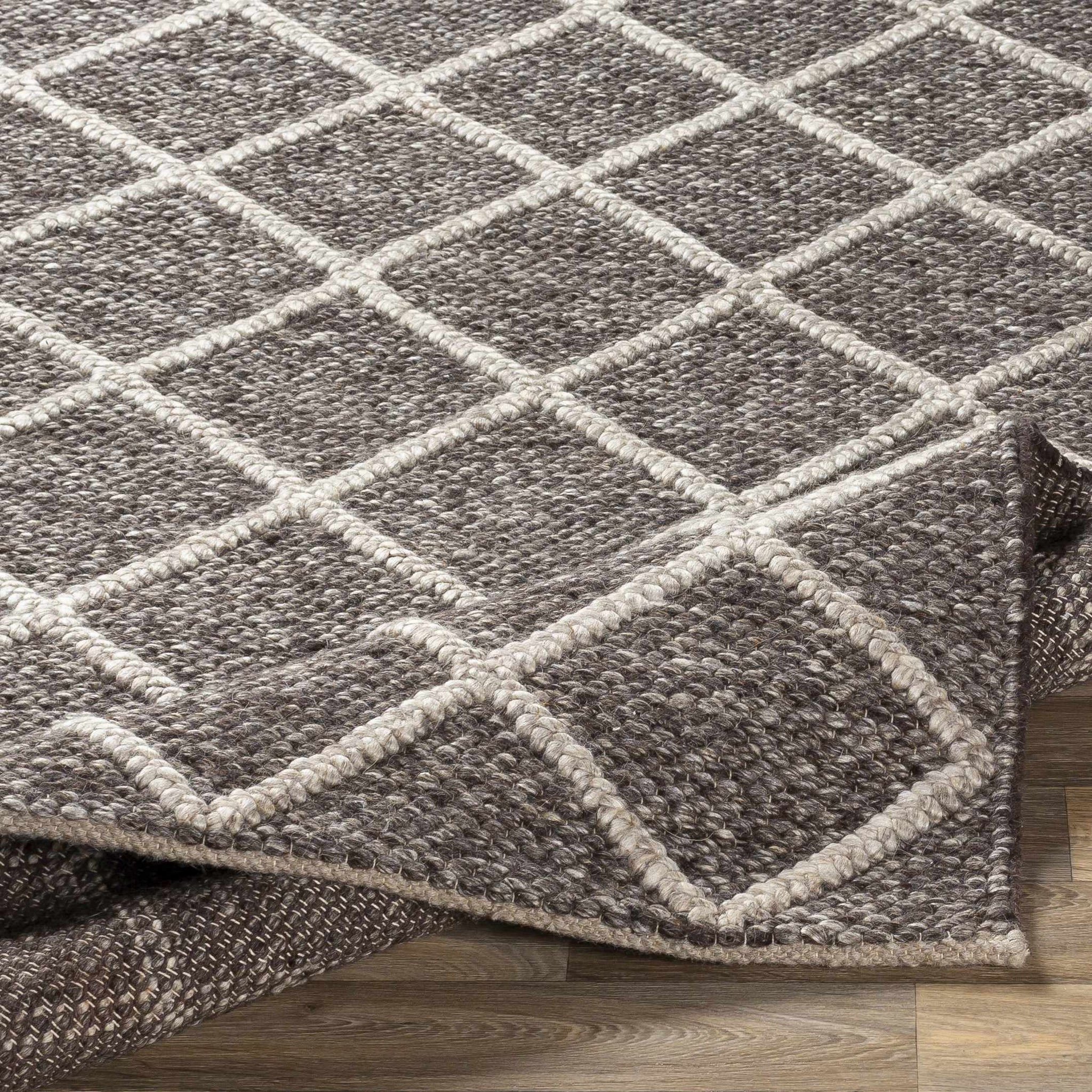 Syosset 2x3 Brown Trellis Wool&Viscose Rug - Clearance by Boutique Rugs