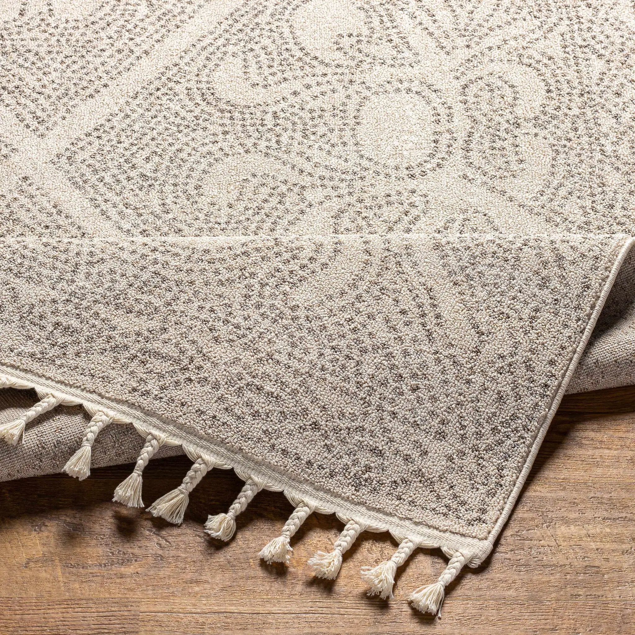 Birdwood Cream & Brown Area Rug by Hauteloom