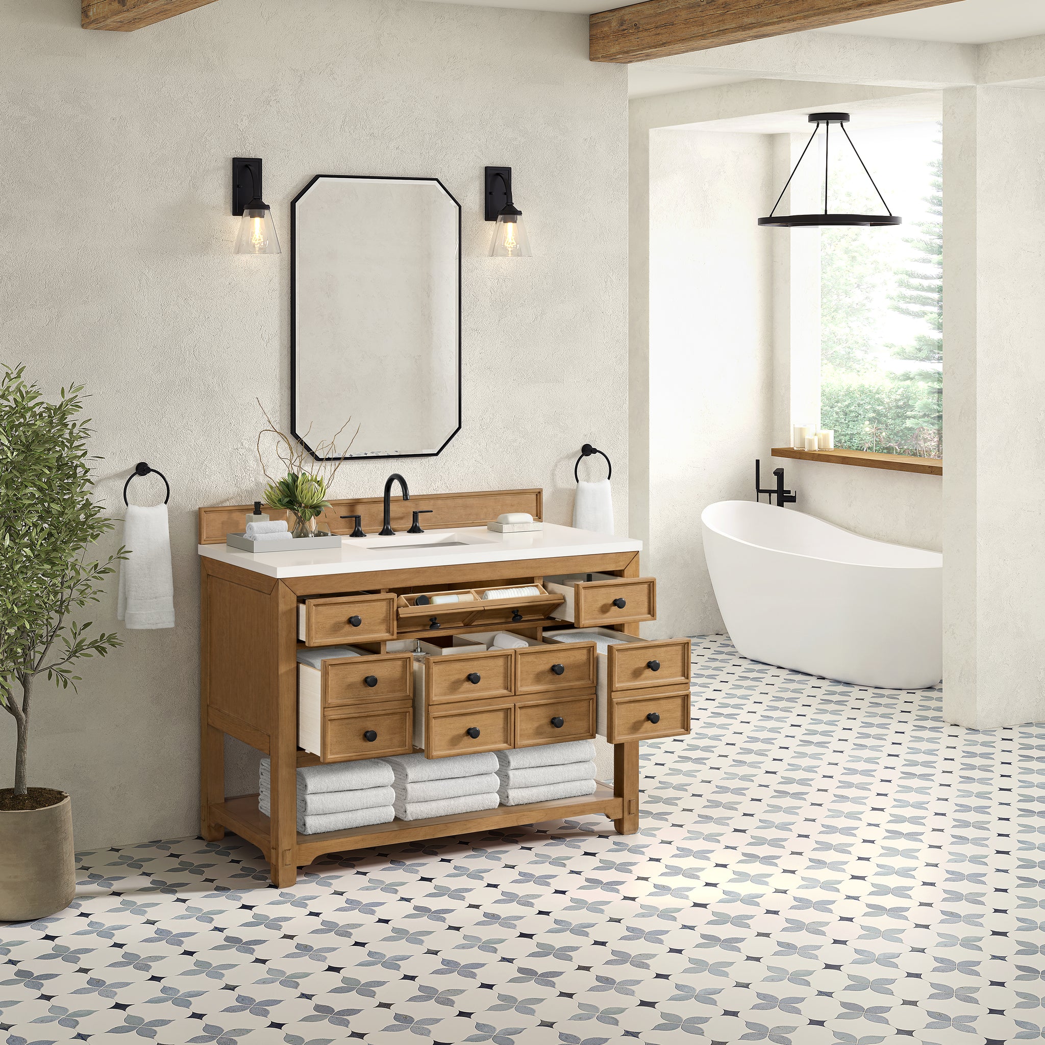 James Martin Malibu 48" Single Bathroom Vanity, Amber Birch, view 36