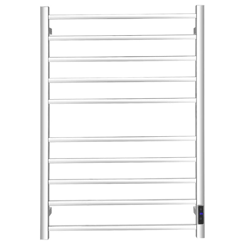 10 Bar Towel Warmer Wall Mounted Electric Heated Towel Rack with Built-in Timer-Silver by DirectDeals