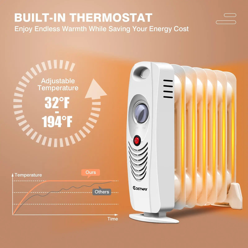 700 W Portable Mini Electric Oil-Filled Radiator Heater by DirectDeals
