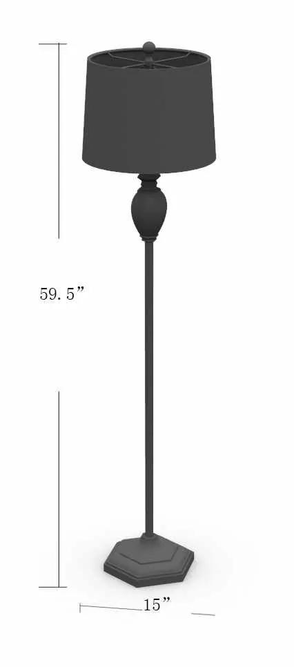 Esmeralda Resin Gray & Beige Floor Lamp by Boutique Rugs
