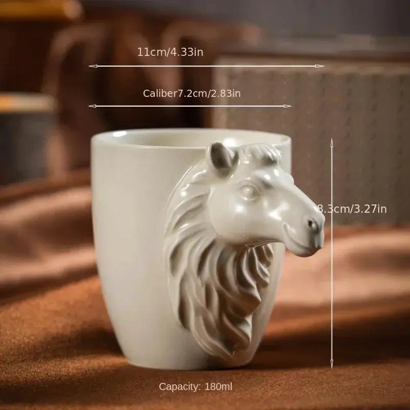 Espresso Cup - 3D Handle Ceramic Wood Ash 6Oz by House Of Avana