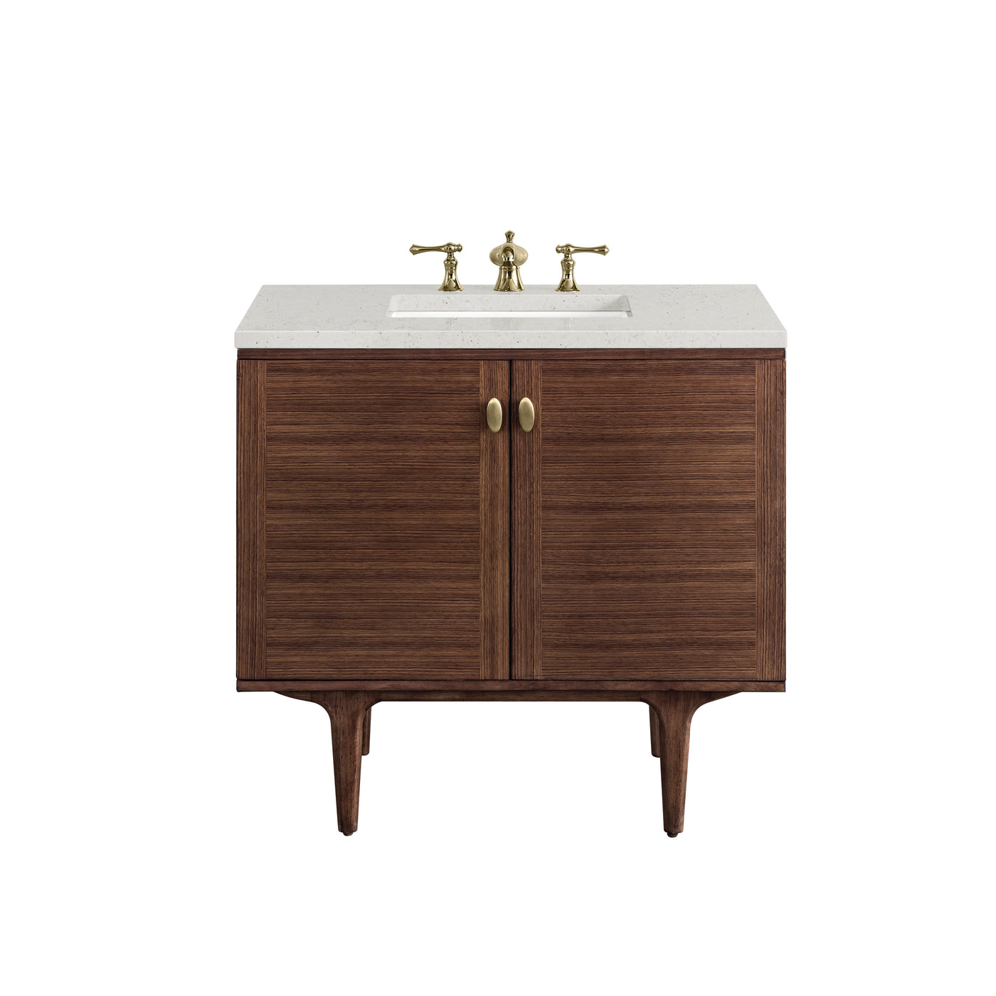 James Martin Amberly 36" Dual Mount Single Bathroom Vanity, Mid-Century Walnut, view 23