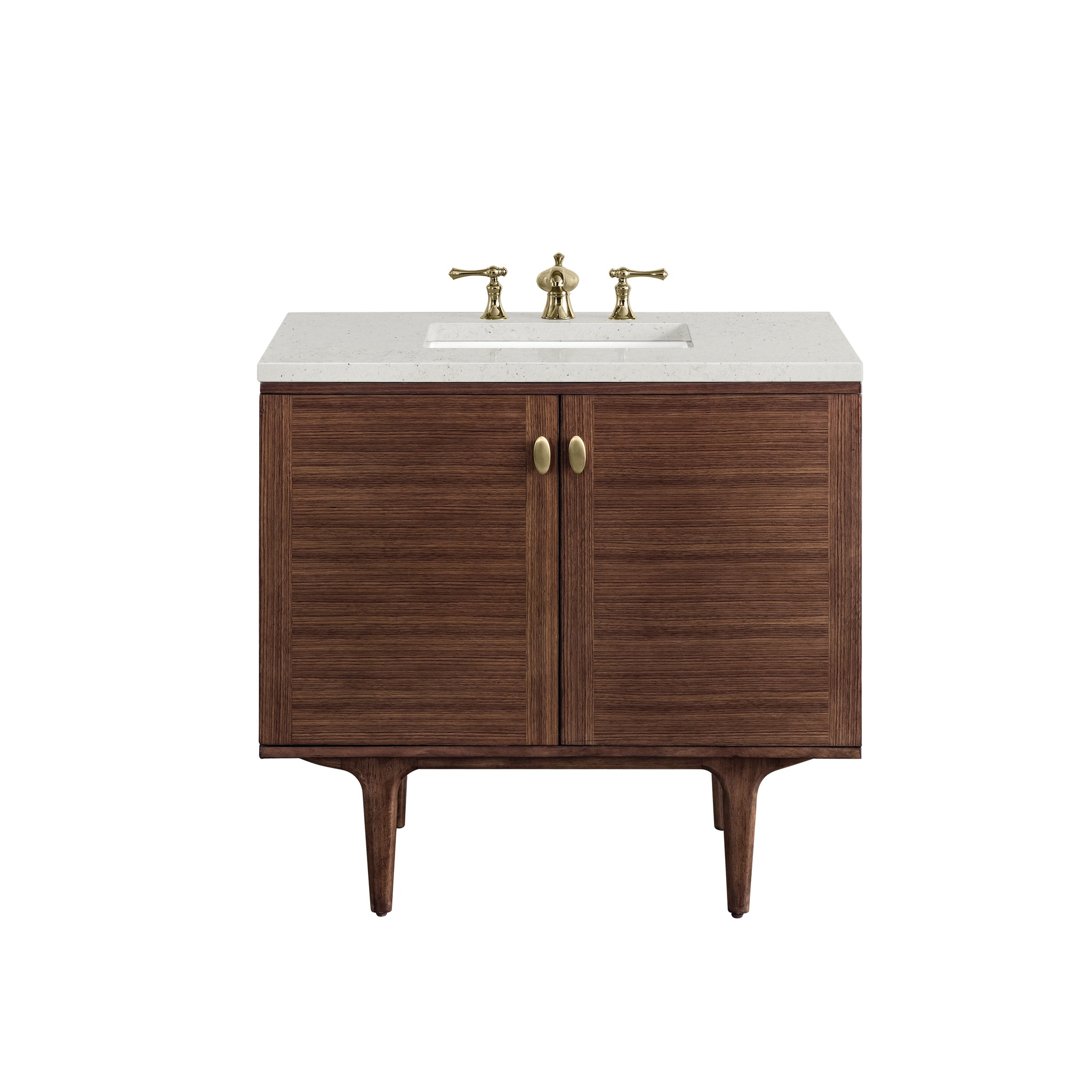 James Martin Amberly 36" Dual Mount Single Bathroom Vanity, Mid-Century Walnut, view 23