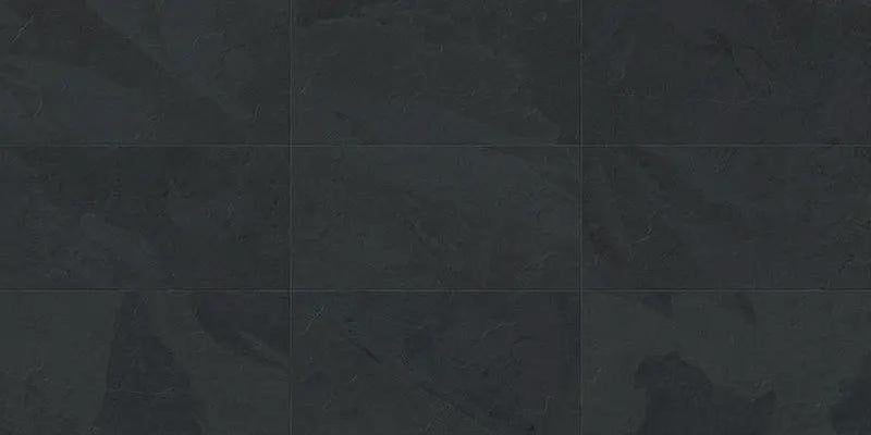 Essence Montauk Black Slate Look Porcelain Tiles 3x12 by landmarkceramics