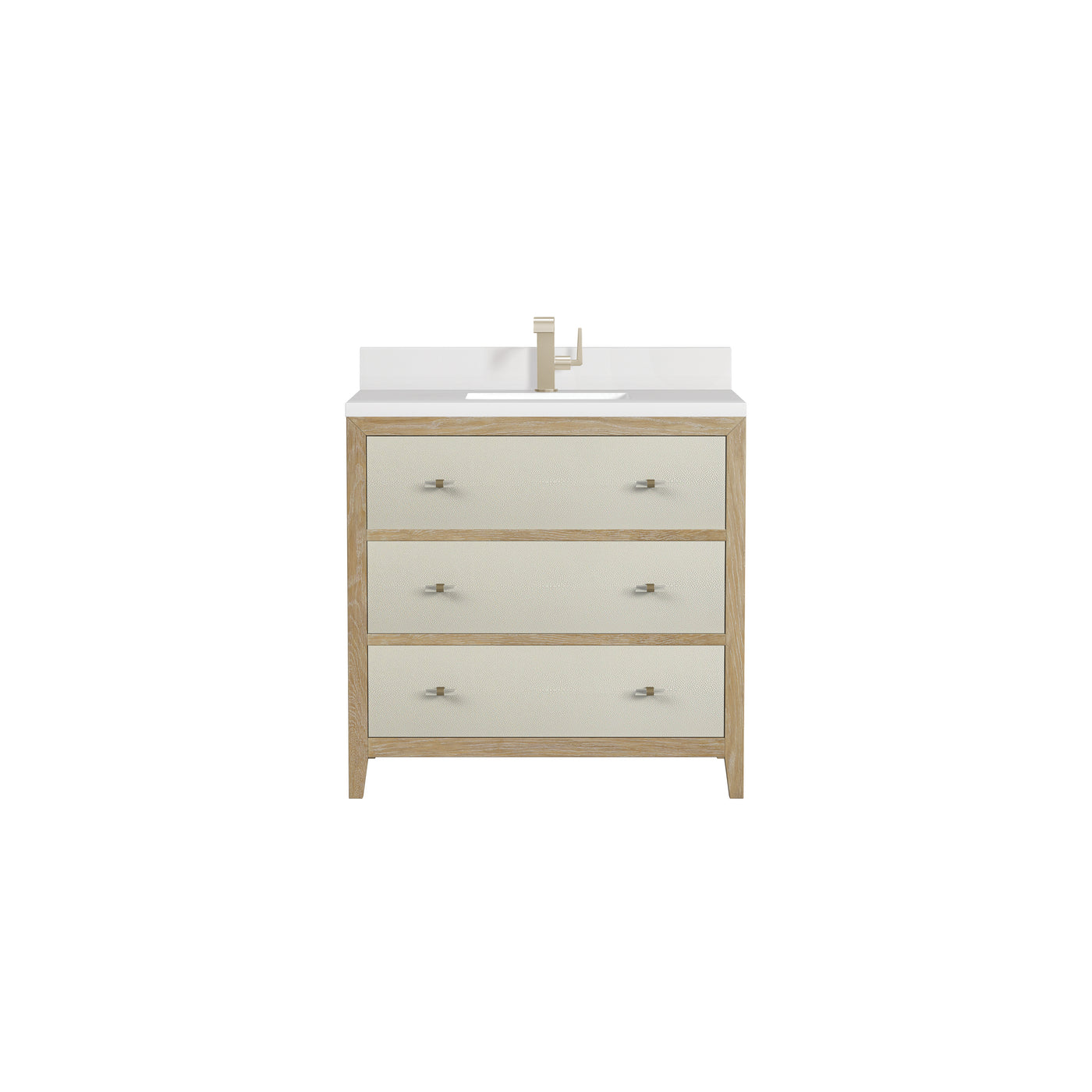 James Martin Celeste 36" Single Bathroom Vanity, Sunwashed Oak with Embossed Shagreen Drawer Fronts, view 25
