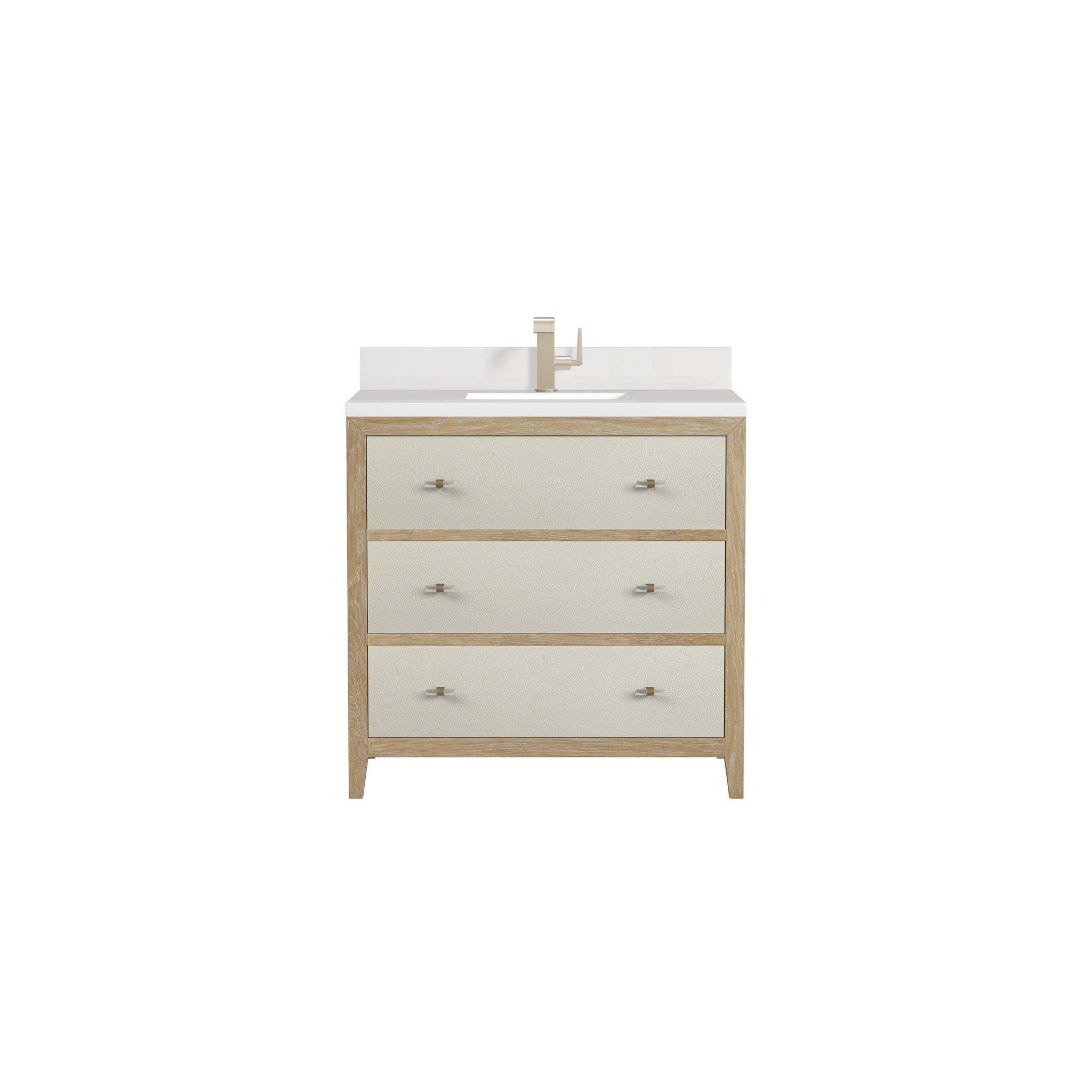 James Martin Celeste 36" Single Bathroom Vanity, Sunwashed Oak with Embossed Shagreen Drawer Fronts, view 25