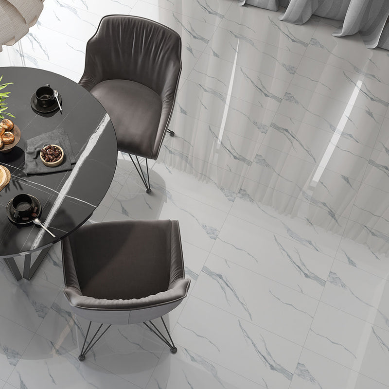 Estatuario Polished Marble Look Porcelain Tiles 12x24 Porcelain Polished 12x24 Tiles — 2